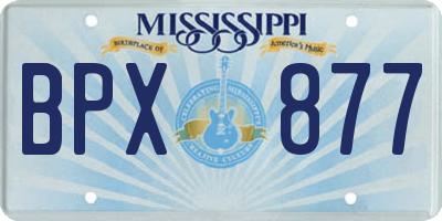 MS license plate BPX877