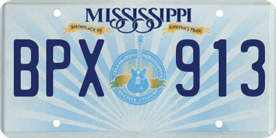 MS license plate BPX913