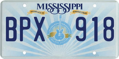 MS license plate BPX918