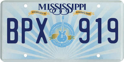 MS license plate BPX919