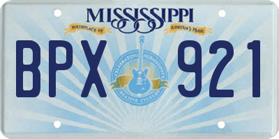 MS license plate BPX921