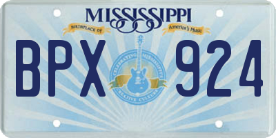 MS license plate BPX924