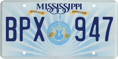 MS license plate BPX947