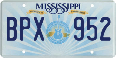 MS license plate BPX952