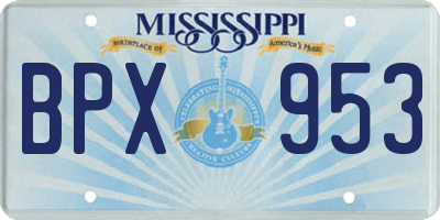 MS license plate BPX953