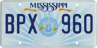MS license plate BPX960