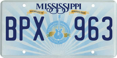 MS license plate BPX963