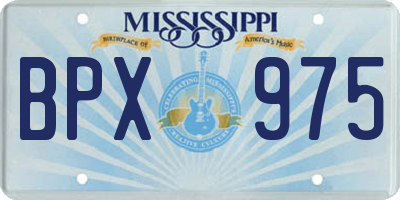 MS license plate BPX975