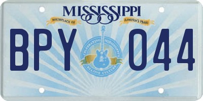 MS license plate BPY044