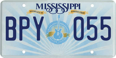 MS license plate BPY055