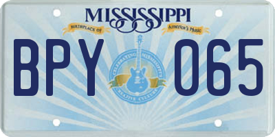 MS license plate BPY065