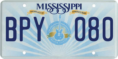 MS license plate BPY080