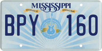 MS license plate BPY160