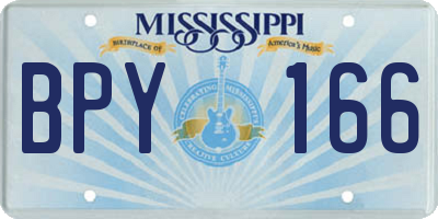 MS license plate BPY166