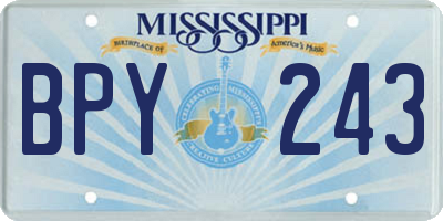 MS license plate BPY243