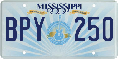 MS license plate BPY250
