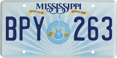 MS license plate BPY263