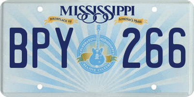 MS license plate BPY266
