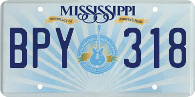 MS license plate BPY318