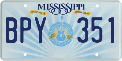 MS license plate BPY351