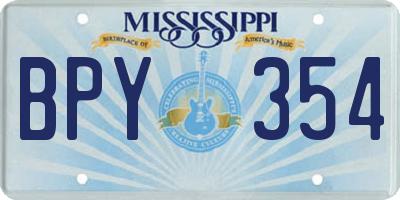 MS license plate BPY354