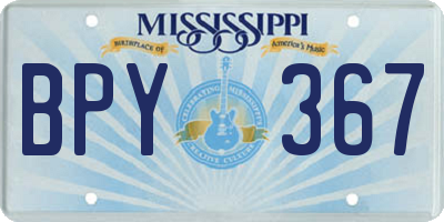 MS license plate BPY367