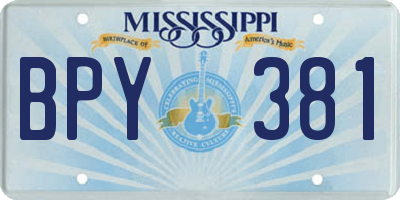 MS license plate BPY381