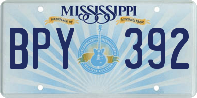 MS license plate BPY392