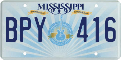 MS license plate BPY416