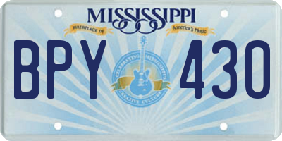 MS license plate BPY430