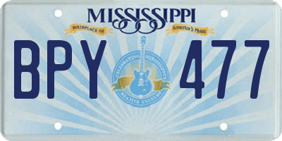 MS license plate BPY477