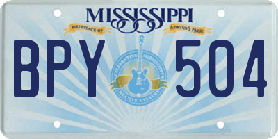 MS license plate BPY504