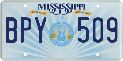MS license plate BPY509
