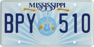 MS license plate BPY510