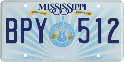 MS license plate BPY512