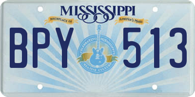 MS license plate BPY513