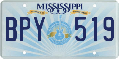 MS license plate BPY519