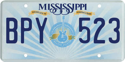 MS license plate BPY523