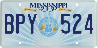 MS license plate BPY524
