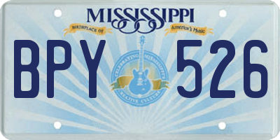 MS license plate BPY526