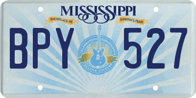 MS license plate BPY527