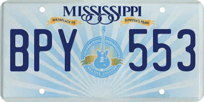 MS license plate BPY553