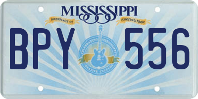 MS license plate BPY556