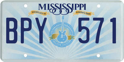 MS license plate BPY571