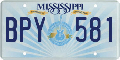 MS license plate BPY581