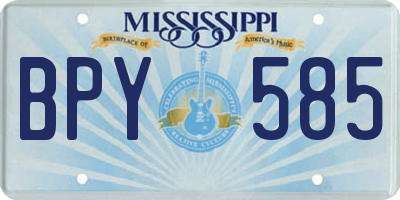 MS license plate BPY585