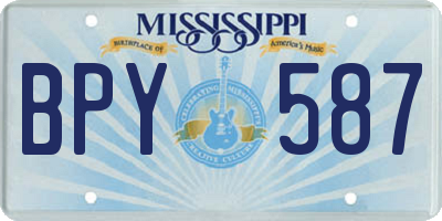 MS license plate BPY587