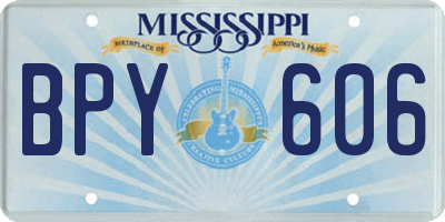 MS license plate BPY606