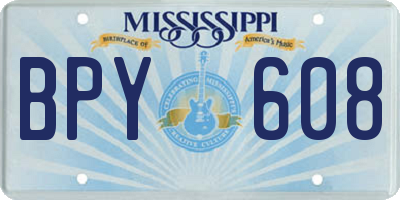 MS license plate BPY608