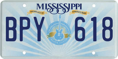 MS license plate BPY618